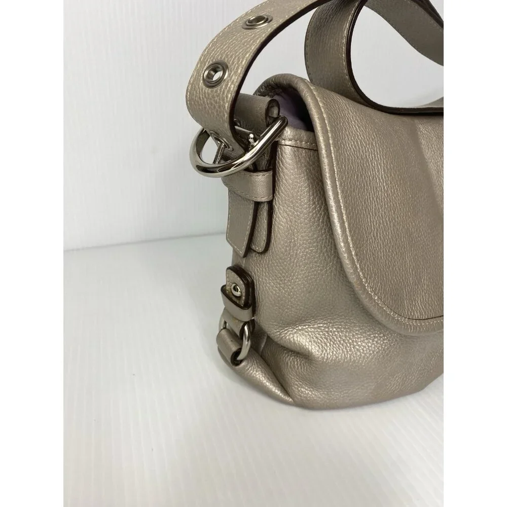 Coach Flap Legacy Flap Silver Pebbled Leather Shoulder Purse F15170 Vintage Y2K